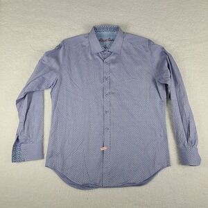 Robert Graham Dress Shirt Mens Medium Blue‎ Purple Classic Fit Button Up
